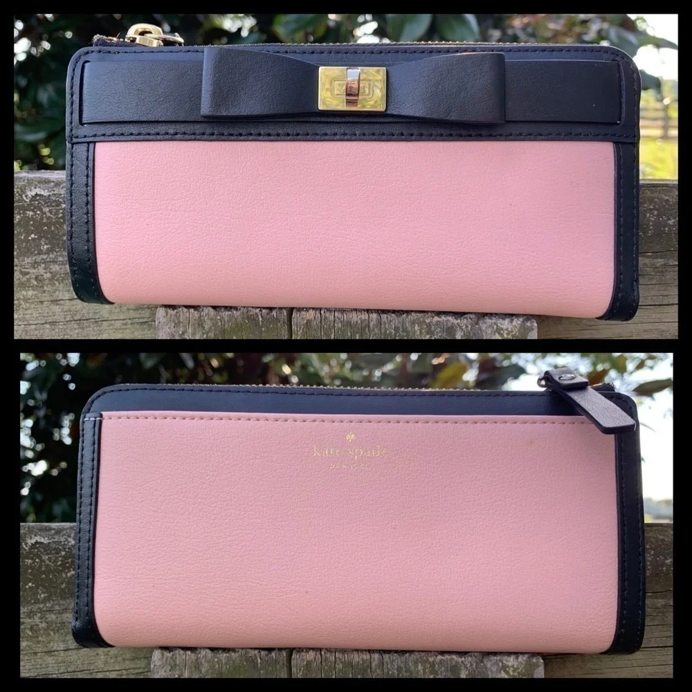 Kate Spade Tullie Bow Lock Mayfield Pink Wallet